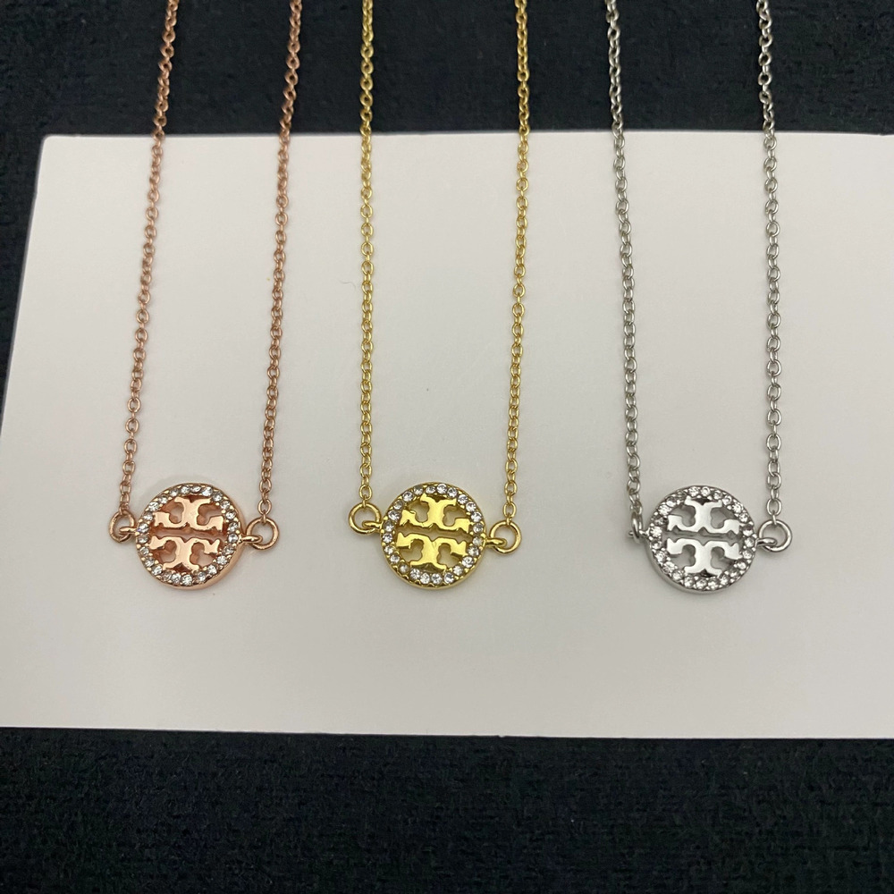 Tory Burch Round Full Diamond Letter Metal Bracelet